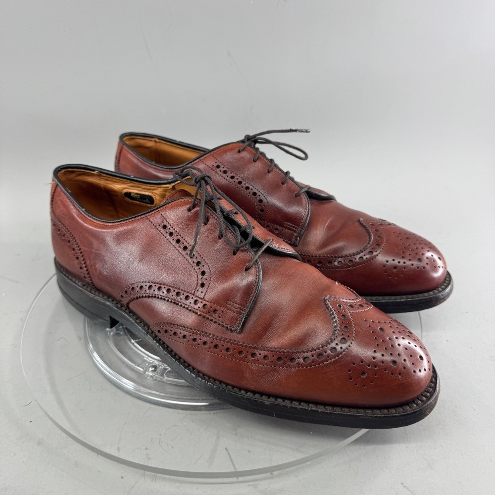 Allen Edmonds Mens Auburn Wingtip Brogue Leather Dress Shoes Brown 11.5 D